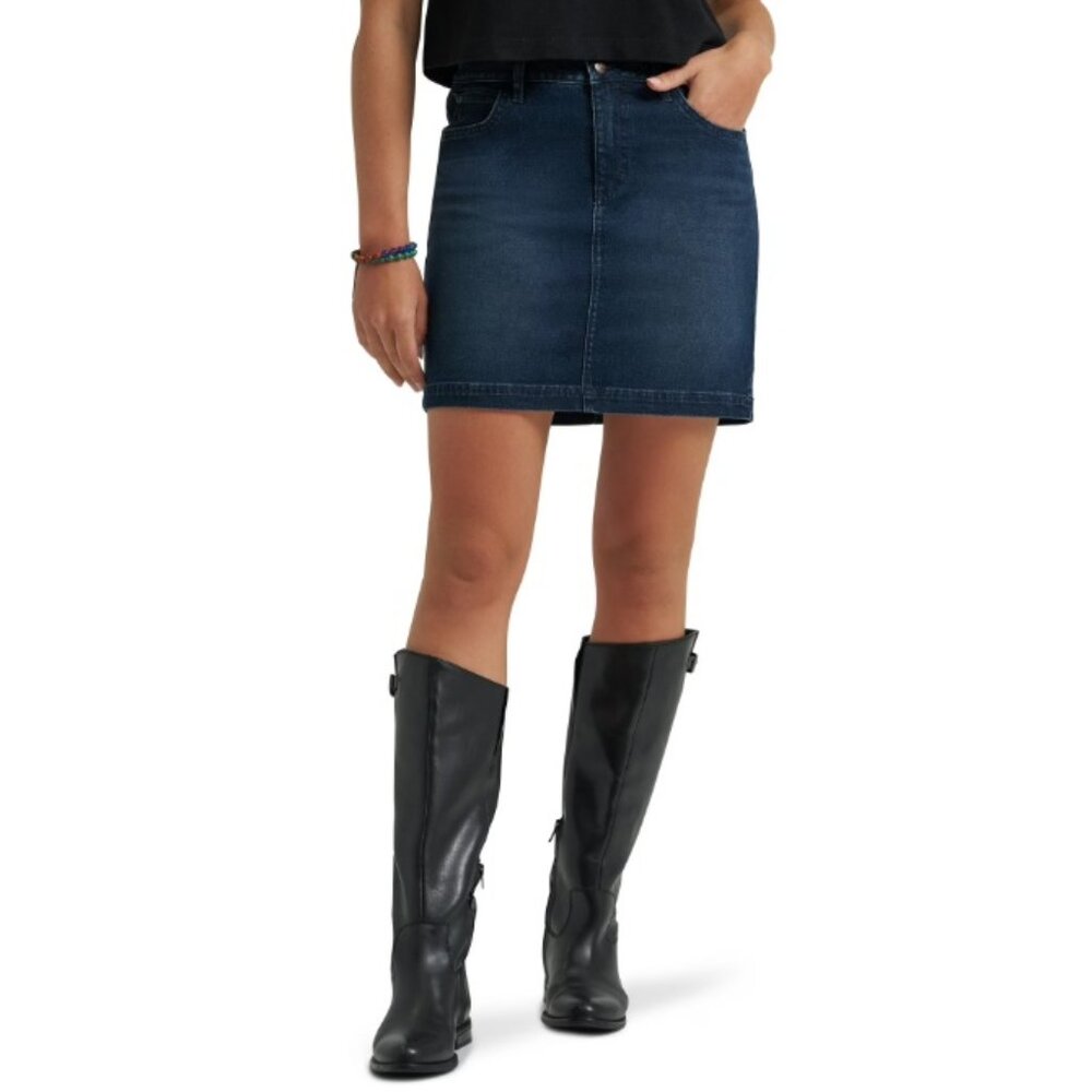 Lee Women's Mid Rise Denim Skort Deep Blue Size 18
